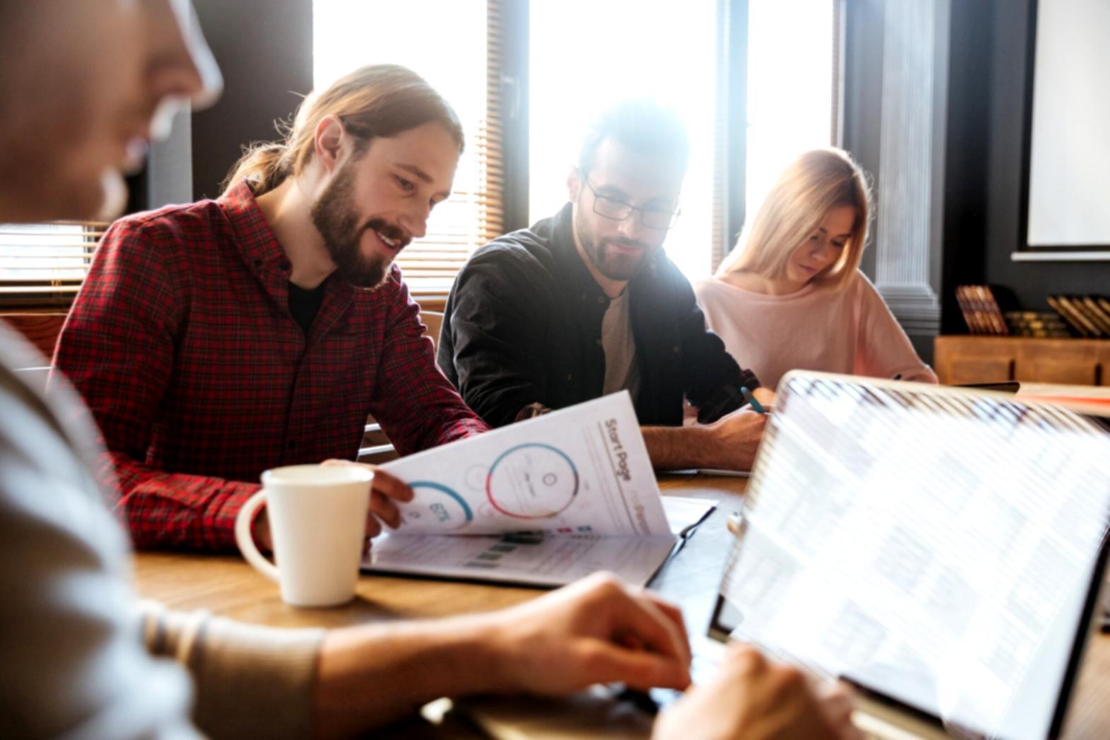 Financial planning workspace with budget documents and analysis tools